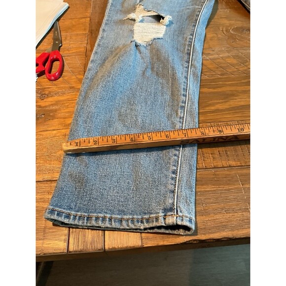 Old‎ Navy OG Straight Jeans 14 Distressed Womens Denim Light Wash - Picture 3 of 8